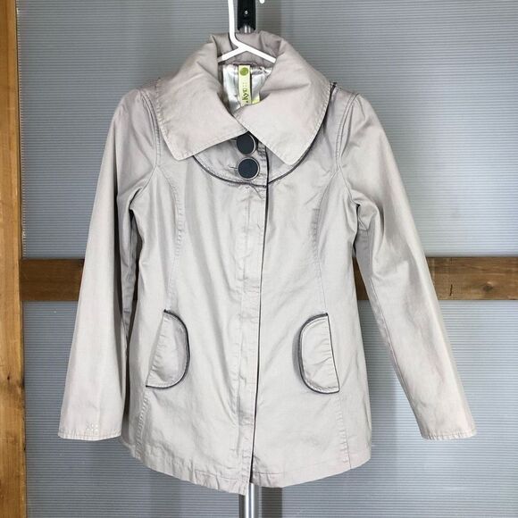Soia & KYO Grey  Spring‎ Midi Trench Jacket Sz S - Picture 2 of 10